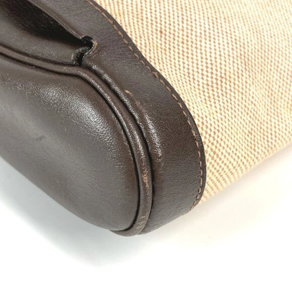 HERMES Equi Pouch Flap Bag Clutch bag Leather/Canvas Beige/Brown - Picture 3 of 15